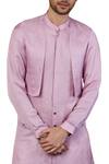 Shop_Seven_Purple Linen Silk Layered Kurta Set For Men_Online_at_Aza_Fashions