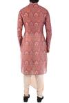 Shop_Pranay Baidya_Pink Chanderi Cotton Silk Printed Kurta_at_Aza_Fashions