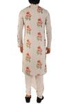 Shop_Pranay Baidya_Off White Muslin Cotton Silk Printed Kurta With Side Pockets_at_Aza_Fashions