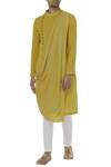 Buy Gram Of Ink Yellow Cotton Draped Kurta Set at Aza Fashions Buy_Gram Of Ink_Yellow Cotton Draped Kurta Set_at_Aza_Fashions