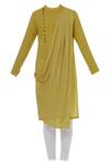Buy Gram Of Ink Yellow Cotton Draped Kurta Set Online at Aza Fashions Buy_Gram Of Ink_Yellow Cotton Draped Kurta Set_Online_at_Aza_Fashions