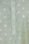 Chatenya Mittal_Green Silk Leaf Motif Woven Kurta Set_at_Aza_Fashions