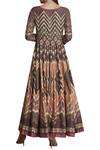 Shop_Ritu Kumar_Brown Chanderi Silk Round Printed Kurta_at_Aza_Fashions