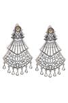 Shop_Auraa Trends_Gold Plated Crystal Antique Finish Earrings _at_Aza_Fashions