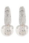 Buy_Auraa Trends_White Bead Crystal Earrings _at_Aza_Fashions