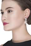 Shop_Auraa Trends_White Bead Crystal Earrings _at_Aza_Fashions