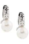 Auraa Trends_White Bead Crystal Earrings _Online_at_Aza_Fashions