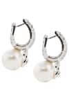 Buy_Auraa Trends_White Bead Crystal Earrings _Online_at_Aza_Fashions