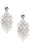 Auraa Trends_Silver Plated Bead Crystal Chandeliar Earrings_Online_at_Aza_Fashions