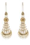 Buy_Auraa Trends_Gold Plated Bead Kundan Earrings_at_Aza_Fashions