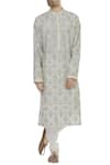 Buy_Rar Studio_Off White Chanderi Handloom Kurta Set  _at_Aza_Fashions