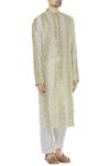 Rar Studio_White Chanderi Handloom Kurta Set  _Online_at_Aza_Fashions