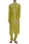 Buy_Rar Studio_Yellow Chanderi Handloom Kurta Set_at_Aza_Fashions