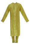 Buy_Rar Studio_Yellow Chanderi Handloom Kurta Set_Online_at_Aza_Fashions