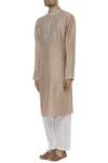 Buy_Rar Studio_Beige Chanderi Handloom Kurta_Online_at_Aza_Fashions