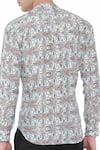 Mayank Modi - Men_Multi Color Linen Printed Slim Fit Shirt _Online_at_Aza_Fashions