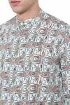 Shop_Mayank Modi - Men_Multi Color Linen Printed Slim Fit Shirt _Online_at_Aza_Fashions