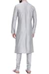 Shop_Mayank Modi - Men_Grey Cotton Silk Pintuck Kurta Set _at_Aza_Fashions