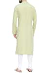 Shop_Mayank Modi - Men_Yellow Linen Kurta Set  _at_Aza_Fashions