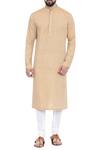 Buy_Mayank Modi - Men_Brown Linen Kurta Set _at_Aza_Fashions