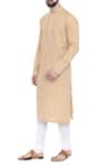 Mayank Modi - Men_Brown Linen Kurta Set _Online_at_Aza_Fashions