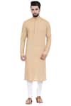 Buy_Mayank Modi - Men_Brown Linen Kurta Set _Online_at_Aza_Fashions