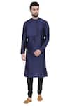 Buy_Mayank Modi - Men_Blue Silk Pintuck Kurta And Churidar Set _Online_at_Aza_Fashions