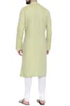 Shop_Mayank Modi - Men_Yellow Linen Kurta Set _at_Aza_Fashions