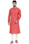 Buy_Mayank Modi - Men_White Linen Embroidered Kurta Set _Online_at_Aza_Fashions