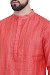 Shop_Mayank Modi - Men_White Linen Embroidered Kurta Set _Online_at_Aza_Fashions