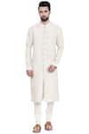 Buy_Mayank Modi - Men_Beige Linen Kurta Set _Online_at_Aza_Fashions
