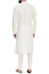 Shop_Mayank Modi - Men_Cream Silk Jaquard Kurta And Churidar Set_at_Aza_Fashions