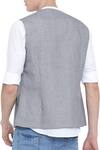 Mayank Modi - Men_Grey Linen Short Jacket_Online_at_Aza_Fashions