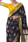 Ekaya x Masaba_Black Handwoven Silk Saree_Online_at_Aza_Fashions