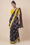 Buy_Ekaya x Masaba_Black Handwoven Silk Saree_Online_at_Aza_Fashions