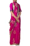 Shop_Ekaya x Masaba_Pink Handwoven Silk Saree_at_Aza_Fashions