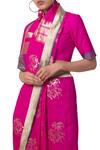 Ekaya x Masaba_Pink Handwoven Silk Saree_Online_at_Aza_Fashions