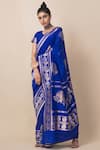 Shop_Ekaya x Masaba_Blue Handwoven Silk Saree_Online_at_Aza_Fashions