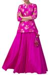 Ekaya x Masaba_Pink Silk Handwoven Kurta Lehenga Set_Online_at_Aza_Fashions