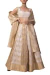 Buy_Ekaya x Masaba_Off White Silk Handwoven Lehenga Set_at_Aza_Fashions