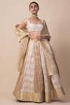 Buy_Ekaya x Masaba_Off White Silk Handwoven Lehenga Set_Online_at_Aza_Fashions