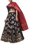 Buy_Ekaya x Masaba_Black Silk Handwoven Lehenga Set_at_Aza_Fashions