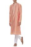 Buy_Arihant Rai Sinha_Peach Brocade Kurta With Churidar_at_Aza_Fashions