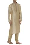 Buy_Arihant Rai Sinha_Gold Raw Silk Straight Kurta With Churidar _at_Aza_Fashions