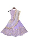 Shop_Fayon Kids_Purple Embroidered Lehenga Set For Girls_at_Aza_Fashions