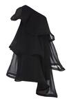Shop_Gauri & Nainika_Black Viscose Georgette Asymmetric One Shoulder Dress For Women_Online_at_Aza_Fashions