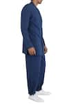 Antar Agni_Blue Handwoven Cotton Trouser  _Online_at_Aza_Fashions