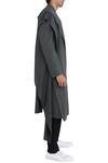 Shop_Antar Agni_Green Handwoven Cotton Asymmetric Jacket _Online_at_Aza_Fashions