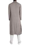 Shop_Antar Agni_Grey Silk Overlay Long Kurta_at_Aza_Fashions