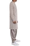 Antar Agni_Grey Handwoven Cotton Kurta _Online_at_Aza_Fashions